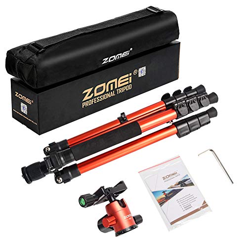 Zomei M3 Travel Camera Tripod Monopod Aluminum Lightweight Professional with 360 Degree Ball Head,1/4" Quick Release Plate and Carry Bag for Canon Nikon Sony DSLR (Orange)