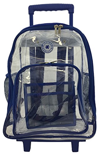 clear backpack with wheels
