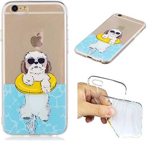 Case Skin for Apple iPhone 6 Plus 6S Plus 5.5" - Cute Puppy Pet Dog, iPhone 6S Plus Cover Slim Thin Soft TPU Clear Transparent Pretty Case