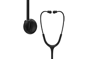 Clairre Single Head Stethoscope for Doctors/Nurses/Nursing School Students, Medical and Home Use with Accessories Name Tag, FSA HSA Eligible (Black Tube, without EVA Case)