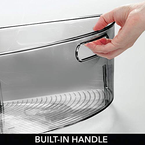 mDesign Kitchen Plastic Lazy Susan Storage Organizer Bins with