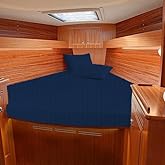 SL SUPREME LINEN 1 Piece - 800TC 100% Egyptian Cotton Universal V Berth The Best Boat V Berth Bedding Fits mattresses up to 6” Depth - Great Gift for Boaters! (Navy Blue Stripe)