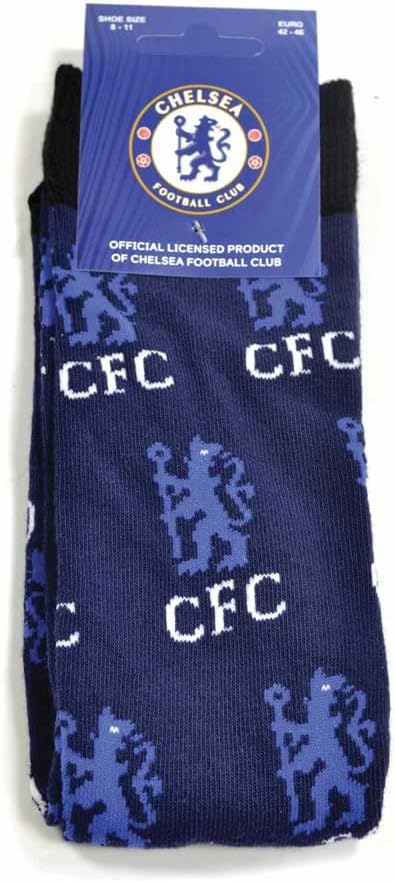 Chelsea Multi Crest Socks Size 8-11 All Over Print 75% Cotton 24% Nylon