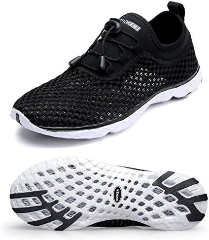 HongYao Men's Water Shoes With Net Surface Quality Breathable Athletic Sport Lightweight For Walking,Blackwhite,48 EU,14 D(M) US