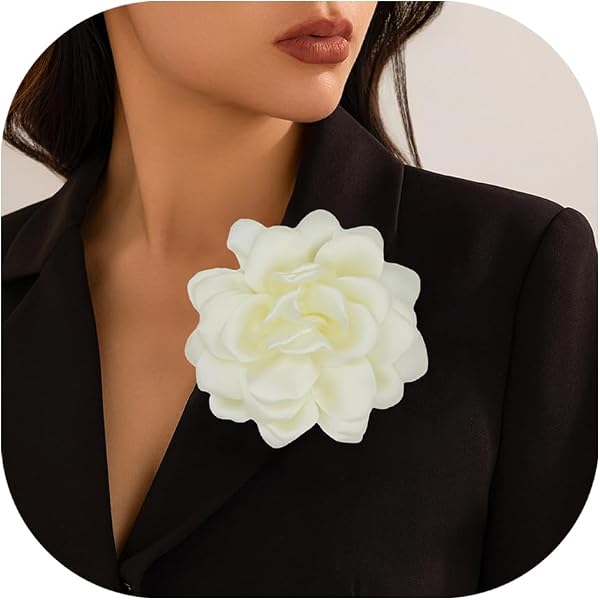 Amazon.com: Merdia Camellia Flower Brooches and Clips | Hat  display picture 1