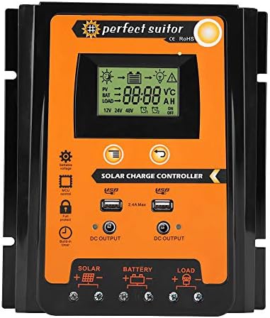 Qiilu Pwm Solar Charge Controller Solar Panel Battery Intelligent Regulator With Dual Usb Lcd Display 70a Patio Lawn Garden