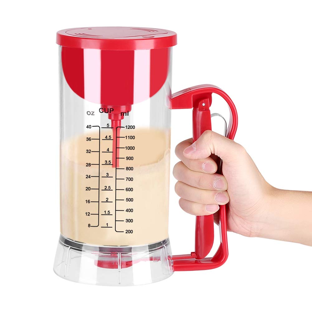 Electric Batter Dispenser Pancake Cupcake Handheld Batter Dispenser Waffles Cake Batter Mixer Baking Tool Home Kitchen Batter Mixer Dispenser 1200 ml