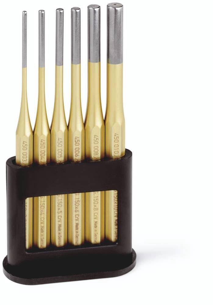 Rennsteig 425 170 0 Parallel Pin Punch Set with Plastic Stand, Gold