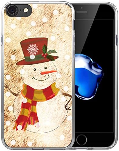 Case for iPhone SE 2020 & 8 & 7 Christmas Snowman/IWONE Rubber Protective Skin Transparent Cover Shockproof Compatible with iPhone 7/8/SE 2 Christmas Theme Design Cute Scene Story Gift Present
