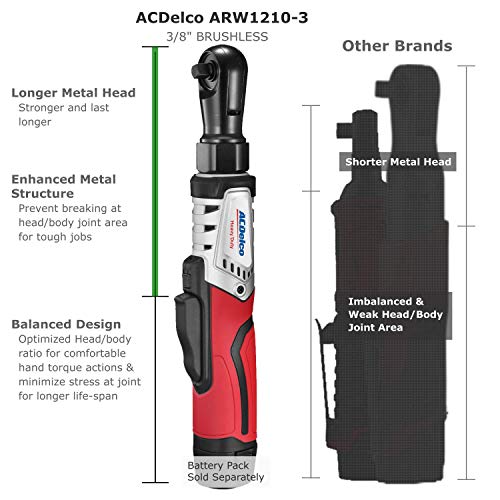 ACDelco G12 Series 2-Tool Combo Kit- 1/4" & 3/8" Brushless Ratchet Wrench, ARW12103-K8 - Thumbnail 2