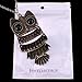 Women's Vintage Bronze Owl Pendant Long Chain Necklace