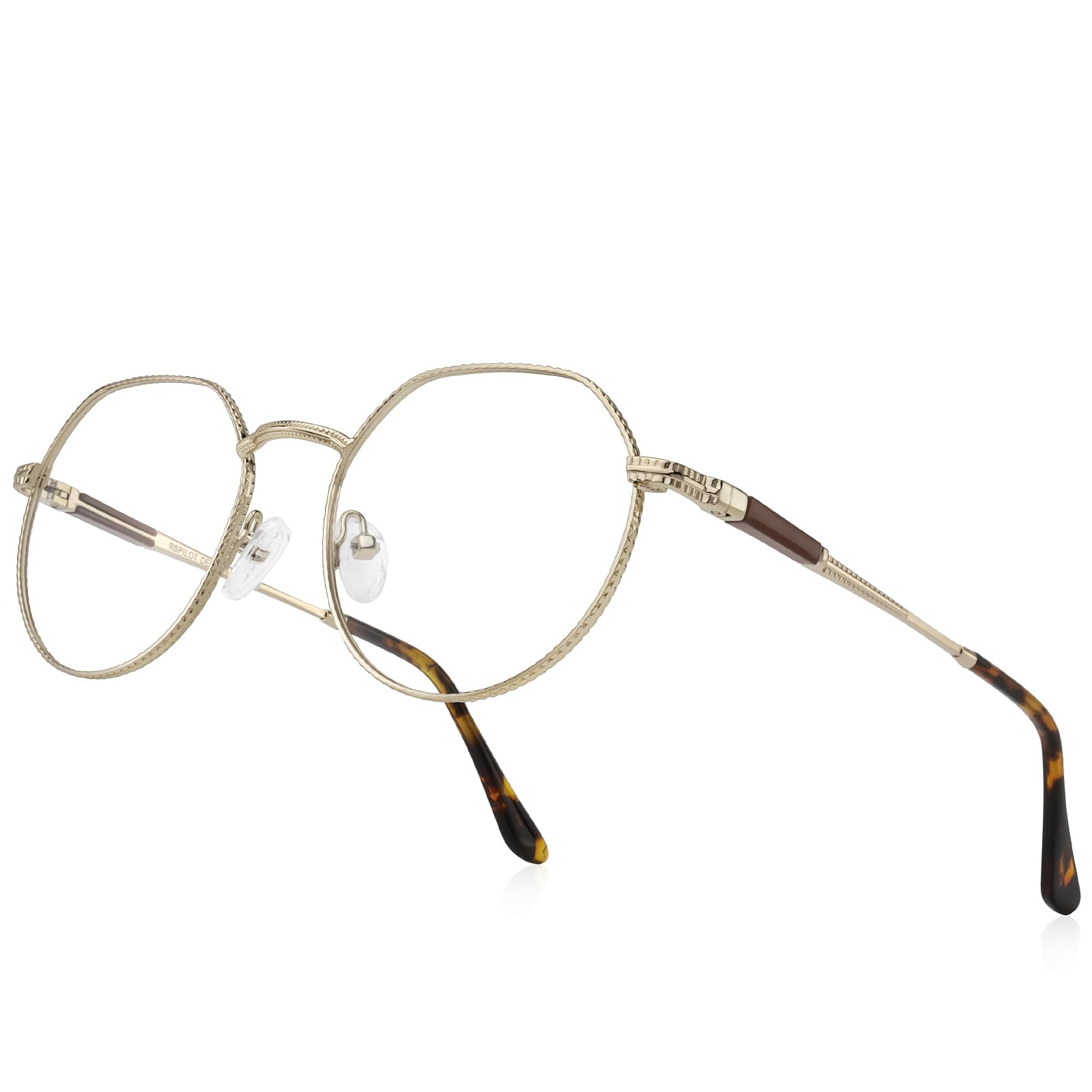 Photo 1 of ****will need new lenses, have prescribed lens**** RB.Pilot Classic Round Polygon Reading Glasses for Men Women Light Blocking Computer Readers Spring Hinge Metal Frame