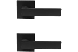 Probrico 2 Pack| Dummy Levers in Matte Black Finish,Heavy Duty Non-Turning Interior Door Handles, Reversible Half Dummy Levers for Closet Pantry