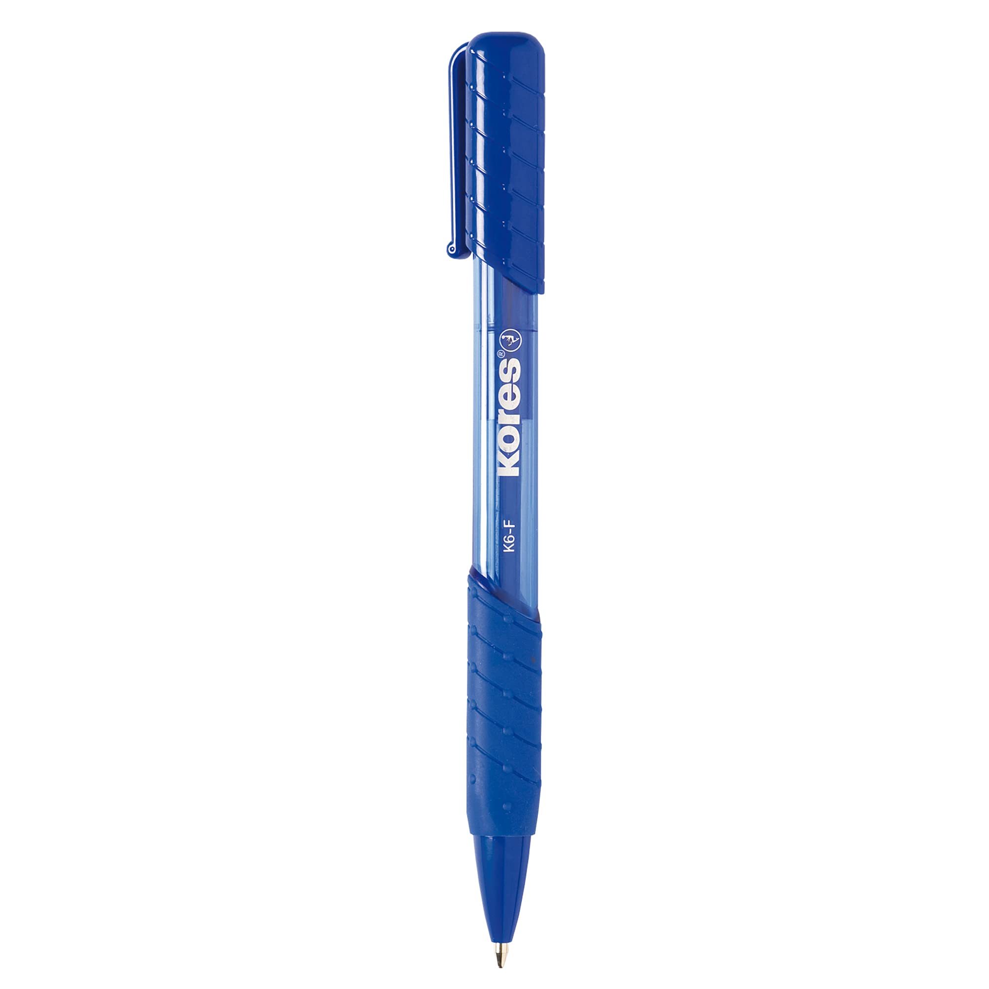 Kores - Blue Super Slide Ballpoint Pens - K6, 0.7mm, Triangular, Point Biro, Smudge-Proof Ink - Back to School Supplies, Crafts and Writing Pens, Pens Multipack - Set of 12