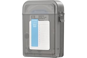 Hard Drive Case, 2.5 in HDD Case with Label, Hard Plastic Hard Drive Storage Case with Solid Snap Lock, Dustproof Water Resis