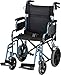 NOVA Lightweight Transport Chair with Locking Hand Brakes, 12" Rear Wheels, Removable & Flip Up Arms for Easy Transfer, Anti-Tippers Included, Blue primary