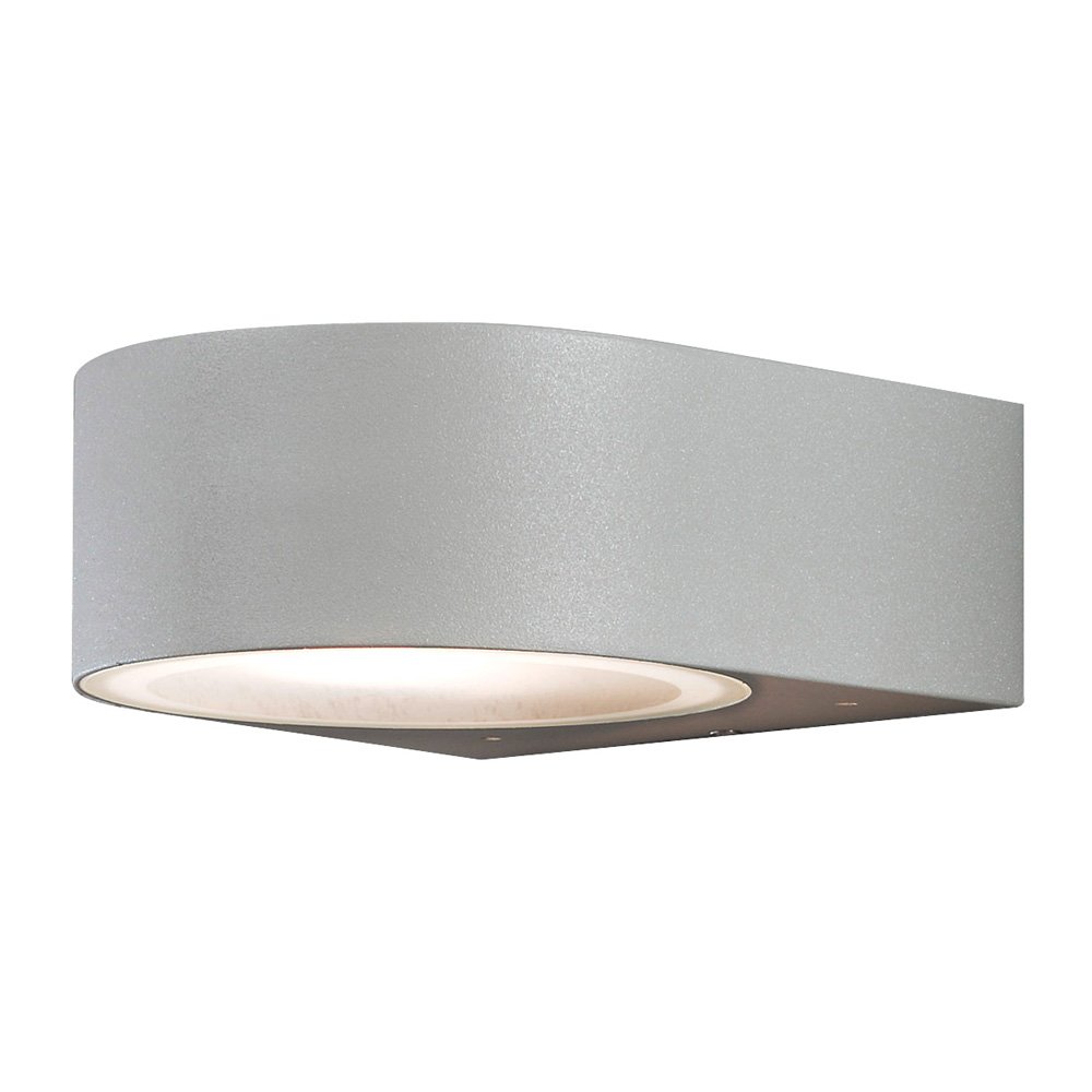 Konstsmide Outdoor Wall Lights/Teramo Up Down Modern Outdoor Wall Light/1 x 40 W E27 Max Wall Lamp/Opal-Frosted Glass Lens/Aluminium/IP44/Outside Light Grey