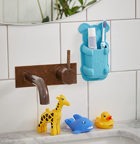TOOLETRIES 'for kids' Koala Pouch - animal silicone Toothbrush Holder (Blue)