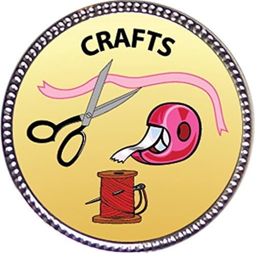 Keepsake Awards Crafts Award, 1 inch Dia Silver Pin Creative Arts and Hobbies Collection