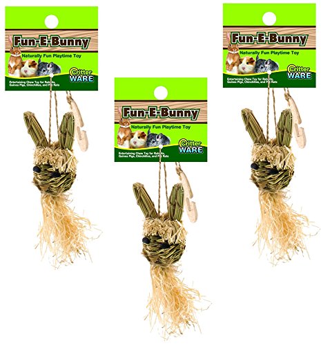 (3 Pack) Ware Manufacturing Natural Fun-E-Bunny Small Pet Chew Toys