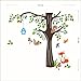 Toprate (TM) 150 x134cm Nursery Forest Animals Birds Fox Squirrel Mushrooms Trees Wall Art Stickers Decal for Nursery Home Decor Boys and Girls Children Courtyard Baby Room