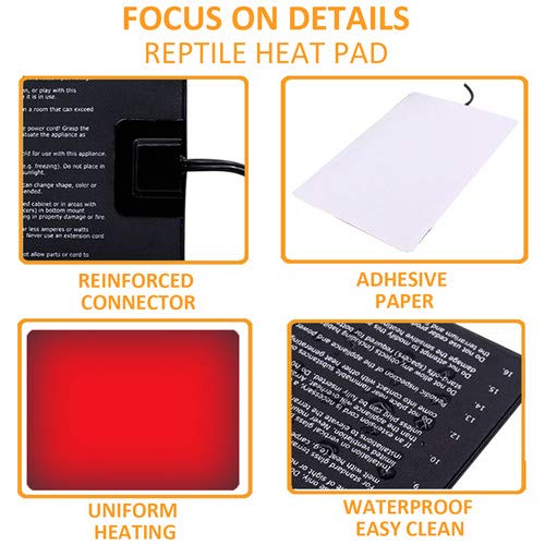 Aiicioo Under Tank Heater Thermostat Reptile Heating Pad with Temperature Control Reptile Heat