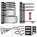 MASSUGAR Pots and Pans Organizer for Cabinet, 8 Tiers Pan Organizer Rack for Cabinet with 3 DIY Methods, Adjustable with Hook, Pan Pot Rack for Kitchen Organization and Storage