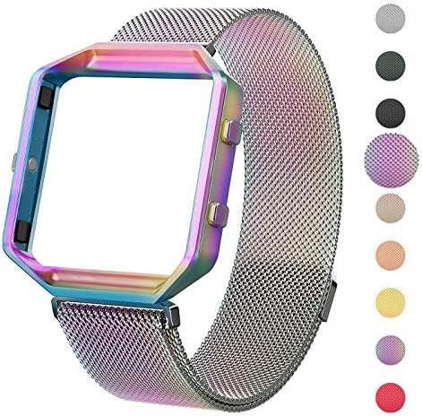 CRODI Compatible with Fitbit Blaze Bands, Gap Metal Frame, Stainless Steel Magnetic Milanese Womens Mens Replacement Band Fit bit Blaze Wristbands