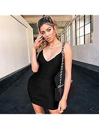 BUBUWING - Vestido corto para mujer, sexy, sin espalda, mini vestidos