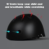 XJD Kids Helmet Small Black Adjustable Safety Bicycle Helmet for Kids 3-13 view 5