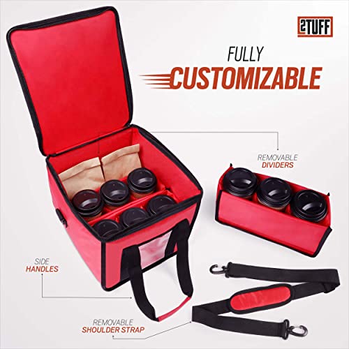 2TUFF Insulated Drink Carrier for Delivery Reusable Drink Caddy with