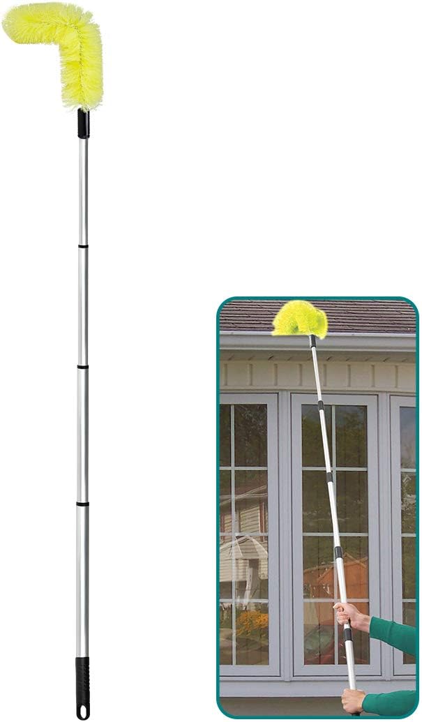 Daisypower Gutter Cleaning Brush Roofing Guard Cleaner Tool with 5.5 ft Telescoping Extension Pole, Easy Remove Leaves and Debris from The Ground