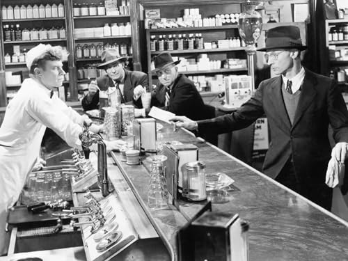 ART.COM Wall Photo Four Men at a Soda Fountain, 32" x 24"