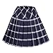 Urban CoCo Women's Elastic Waist Tartan Pleated School Skirt (Large, series 8 navy blue)