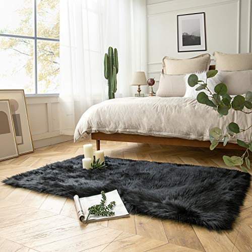 Ashler faux fur rug, Fluffy Shaggy Area Rug Ultra Soft 3 x 5 Feet