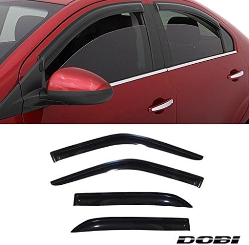 VioletLisa 4pcs Dark Smoke Outside Mount Style Sun Rain Guard Vent Shade Window Visors Fit 98-02 Toyota Corolla / Chevy Prizm