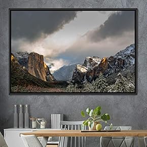 signwin Framed Canvas Wall Art Mountainscape Aerial Dramatic...