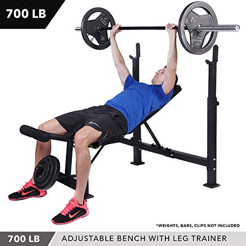 Olympic Weight Bench with Leg Developer Attachment by D1F for Strength