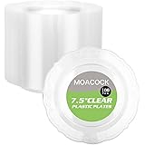 MOACOCK Clear Plastic Plates Disposable, 100 Count Heavy Duty Dessert Appetizers Plates Bulk for Party Dinner, 7 inch Party P