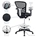 Modway Articulate Drafting Chair - Reception Desk Chair - Drafting Table Chair in Black
