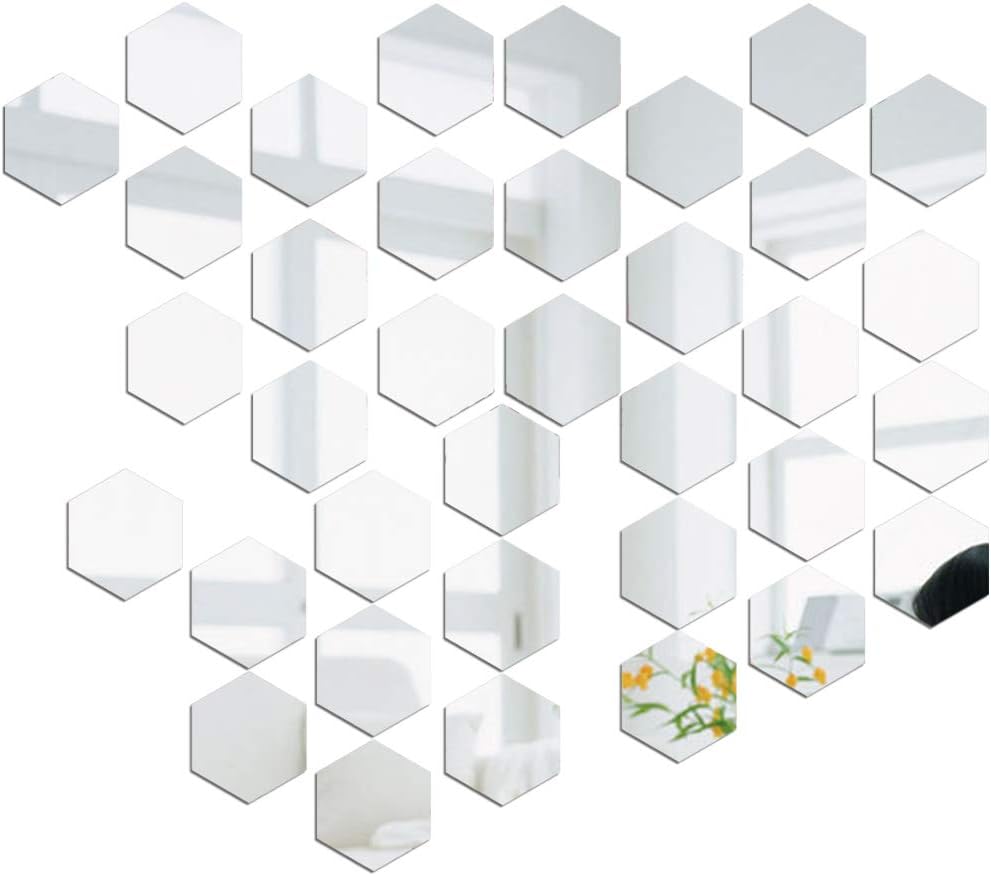 36pcs Pegatinas Pared Espejo Vinilos Adhesivos de Acrílico