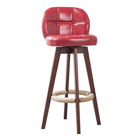 Amazon Com Wooden Bar Stools With Ergonomics Backrest And Hemp