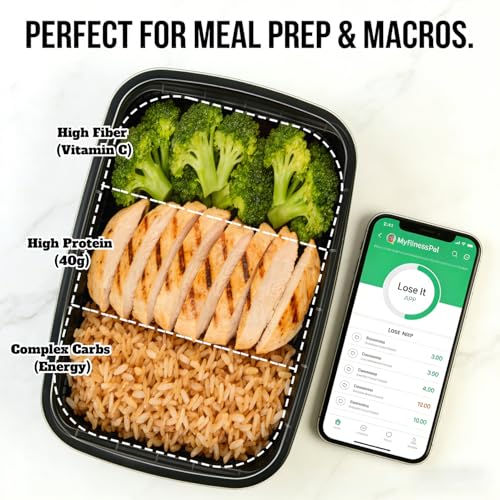 KUMD 40-Piece Set (20-Pack) 32oz Meal Prep Containers with Lids - Reusable 1 Compartment Food Storage & Freezer Containers, Microwave/Dishwasher Safe, BPA Free