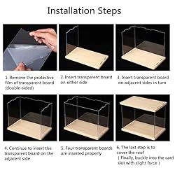 LONG TAO Clear Acrylic Display Case with Shelf