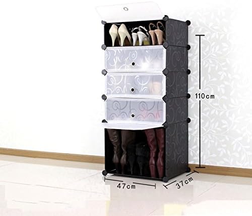 Creative fashion 5 layer simple storage cabinet plastic lengthened shoe combination modular shelves dust (Color : #3)