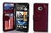 Cadorabo Book Case Works with HTC ONE M7 (1. Gen.) in Bordeaux Purple – with Magnetic Closure and 3 Card Slots – Wallet Etui Cover Pouch PU Leather Flip