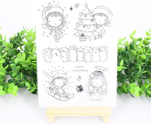 Christmas Tree DIY Clear Stamp Set, Transparent - Card Making and Art Craft - Best Halloween Thanksgiving Christmas Gifts
