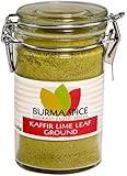 Ground Kaffir Lime Leaves in Glass Spice Preserve Bottle, 2.2 oz