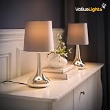 MiniSun Modern Copper Teardrop Touch Table Lamps Set of 2 with Black Fabric view 5