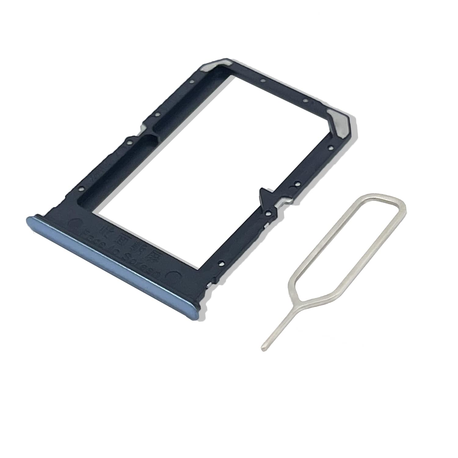Eonpam Original DUAL SIM Card Slot Tray Holder Replacement for (Oppo Find X3 Lite) Incl SIM Pin (Silver)
